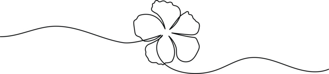 Hibiscus flower continuous one line art drawing minimalist style © Line Art King
