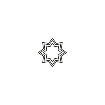 Simple Eight Pointed Star Geometric Shape Outline