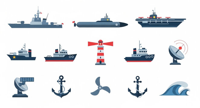 Nautical Symbols and Maritime Vessels.