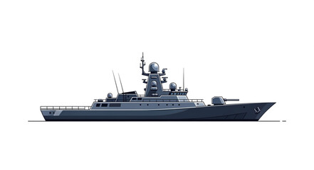 Modern Navy Warship at Sea. © Injuk