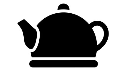 Obraz premium Black Teapot Cozy Cover Icon, Isolated on White Background, Minimalist Design for Tea Time and Beverage Service