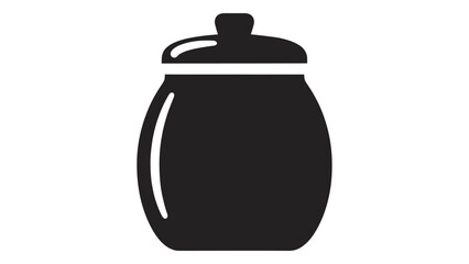 Obraz premium Ceramic Spice Jar with Lid for Cooking and Kitchen Storage, Food Container Icon for Preserving Herbs and Seasonings