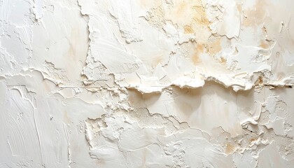 真昼の自然光が照らす温かみのある白い漆喰壁のニアオーバーヘッドテクスチャ