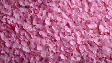 Fototapeta premium Top View of Soft Pink Flower Petals Background Texture