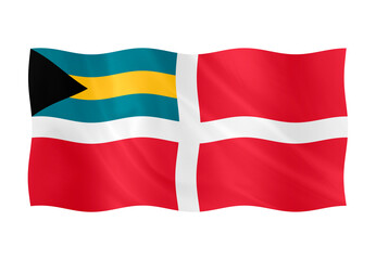 Fototapeta premium Digital composite.Civil ensign of the Bahamas. 