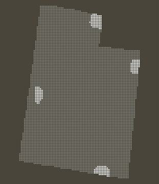Utah Grey and White Dotted Map on Brown for Great Salt Lake Lithium and Fervo Geothermal Hub