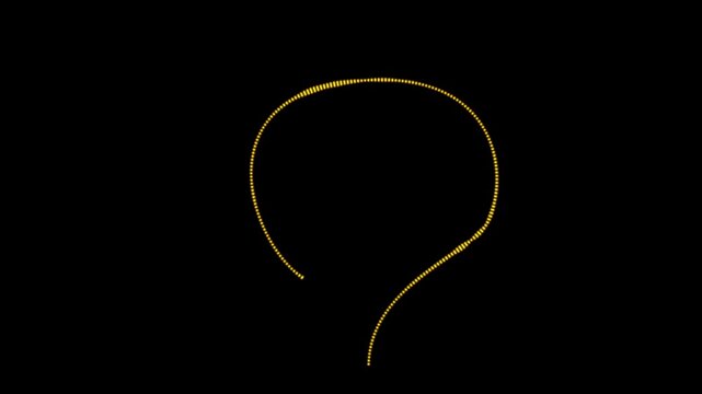 Abstract Golden Circular Audio Waveform on Black Background