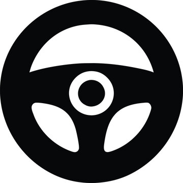 Steering Wheel Icon Automotive Control Driving Symbol