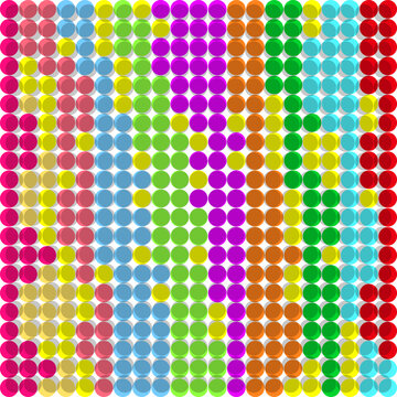 Colorful circles print, abstract dotted ornament, vector illustration.