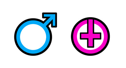 Obraz premium Male and female gender symbols.