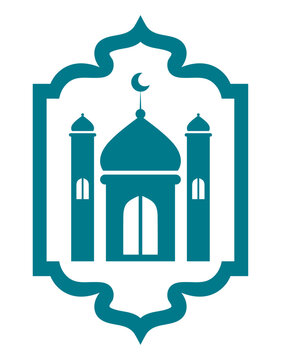 Mosque icon | Islamic icon including mosque, star, Minar, border/frame for web, mobile, apps | Taz mahal icon | Dark Cyan Mosque icon vector illustration
