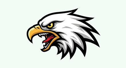 Fototapeta premium Bald Eagle Head Illustration with Open Beak.
