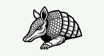 Obraz premium Armadillo Illustration with Detailed Shell and Claws.