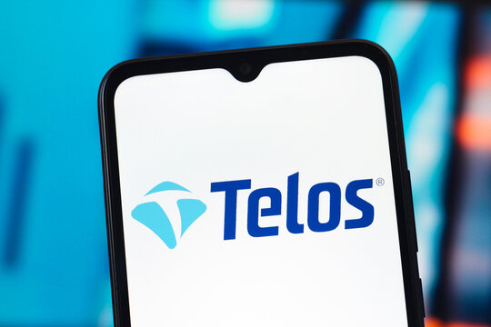 In this photo illustration, the Telos Corporation logo is seen displayed on a smartphone screen.