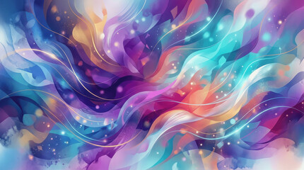 Fototapeta premium Abstract Digital Background with Colorful Flowing Waves