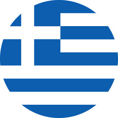 Fototapeta premium Greece circle flag. Greece flag vector. Flag of Greece on white background