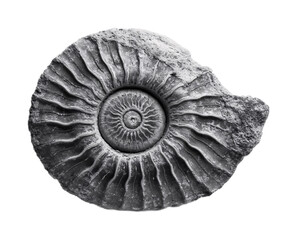 Ammonite Fossil Icon Isolated on White Background for Paleontology