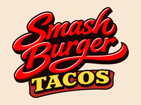Smash burger taco logo vector
