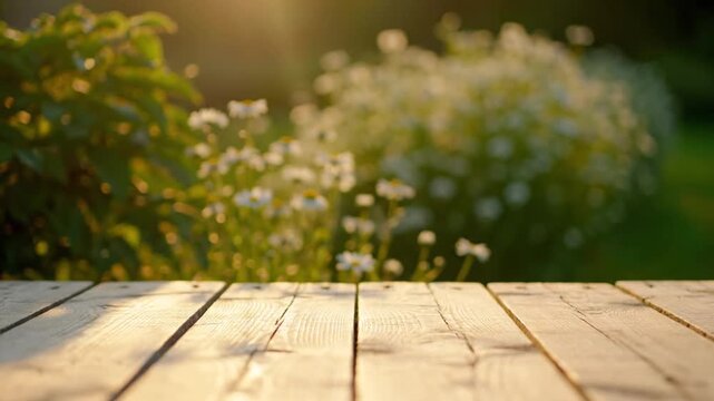 Golden hour garden table.