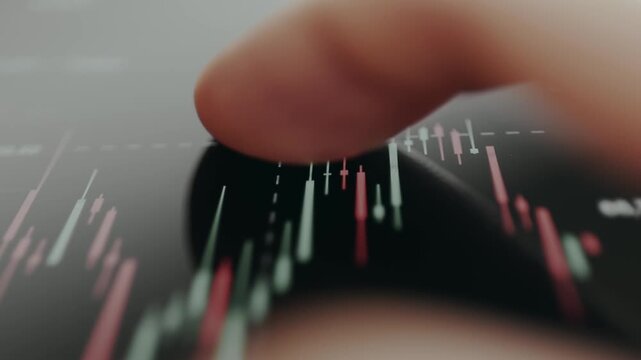 Digital financial chart showing candlestick patterns