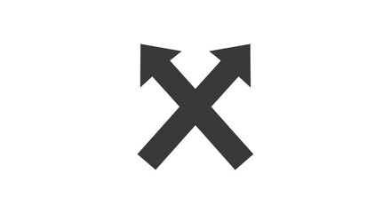 Fototapeta premium Black crossed arrows symbol icon.