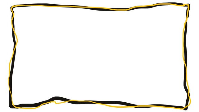 There is a frame on the screen with an energy line or lightning on top.