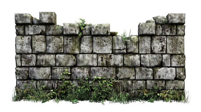 Ancient Wall Icon Isolated on White Background for Historical Sites