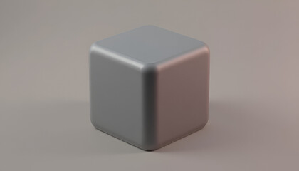 Obraz premium A metallic cube with a reflective surface sits on a plain background on transparent background
