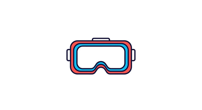 Colorful Virtual Reality Headset Goggles.