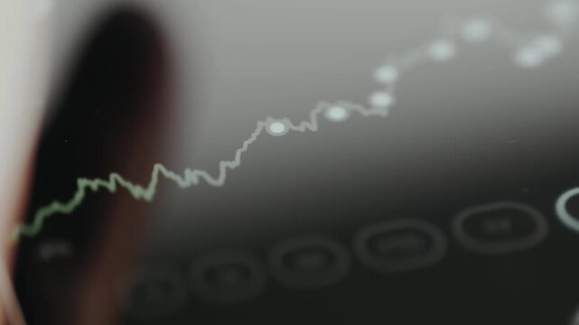 Linear graph with data points on black background