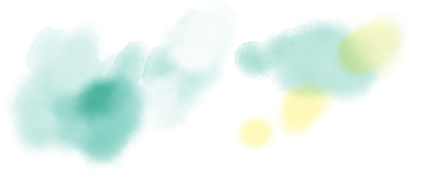 緑や黄色の水たまりのような透明感のあるあしらい背景素材