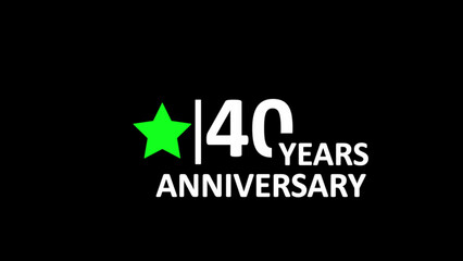 Obraz premium Forty years anniversary graphic with white lettering and green star for celebration events