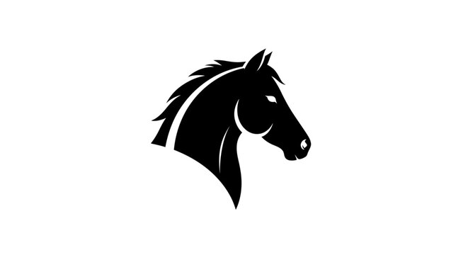 Black Silhouette of Horse Head Profile.
