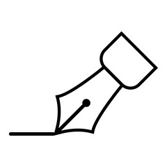 万年筆ペン先アイコン 線を書くニブのシンプルアウトラインデザイン 文房具や筆記を表すベクター素材 / Fountain pen nib writing line outline icon simple stationery vector © 如月愛歌/Aika Kisaragi