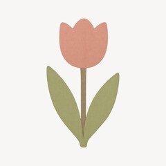 Naklejka premium Minimalist tulip illustration design.