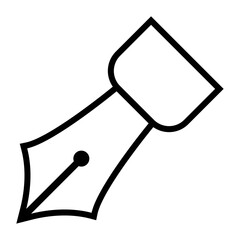 万年筆ペン先アウトラインアイコン シンプルなニブの線画デザイン 文房具や筆記を表すベクター素材 / Fountain pen nib outline icon simple writing stationery vector  © 如月愛歌/Aika Kisaragi