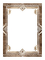 Intricate border design featuring geometric patterns and ornaments on a rectangular frame viewed from directly above