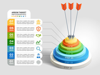Arrow Target Infographic Goal Achievement Diagram
