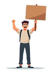 uomo che protesta manifestazione riunione politica azione vettoriale