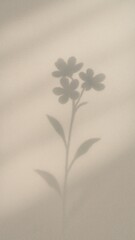 Naklejka premium Minimalist floral shadow elegance mobile wallpaper