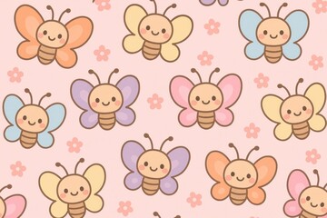 Cute butterfly pattern illustration background