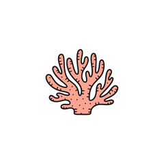 Obraz premium Stylized Coral with Dark Outlines vector illustration