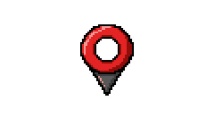 Fototapeta premium Pixel Art Red Location Pin Icon.