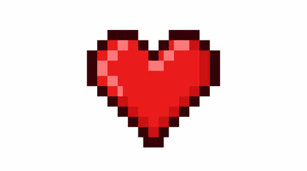 Obraz premium Pixelated Red Heart Icon Graphic Design.