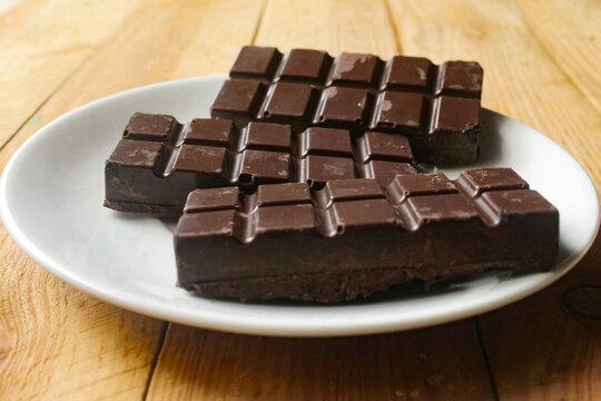 chocolate bar on a plate