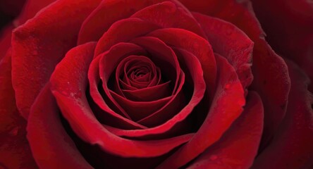 Naklejka premium Close perspective of a red rose with muted vintage style tones