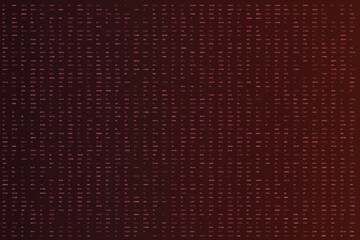Deep reddish brown digital information flow showing binary code and hexadecimal numbers across a grid