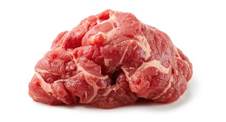 Obraz premium Clean white backdrop showing forcemeat mixture of pig and beef with clipping path