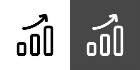 シンプルな上昇の棒グラフのアイコン