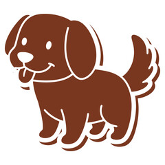 Obraz premium Adorable Cartoon Dog with Floppy Ears and Happy Expression on a White Background Perfect for Childrens Designs
